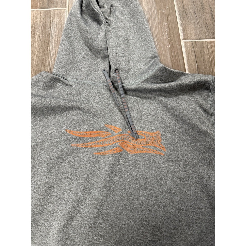 Sitka Hoodie Mens XL Grey Pullover Kangaroo Pocket Logo Outdoor Hunting - Picture 3 of 5